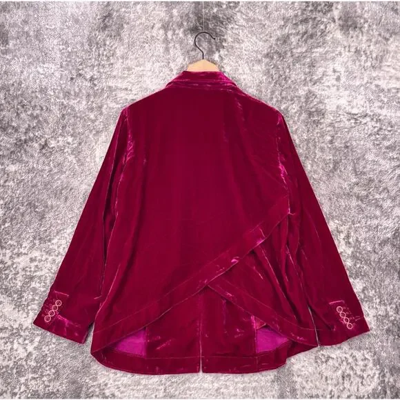 Anthropologie Jacket Medium Womens Velvet Tulip Hem Blazer - Picture 3 of 8